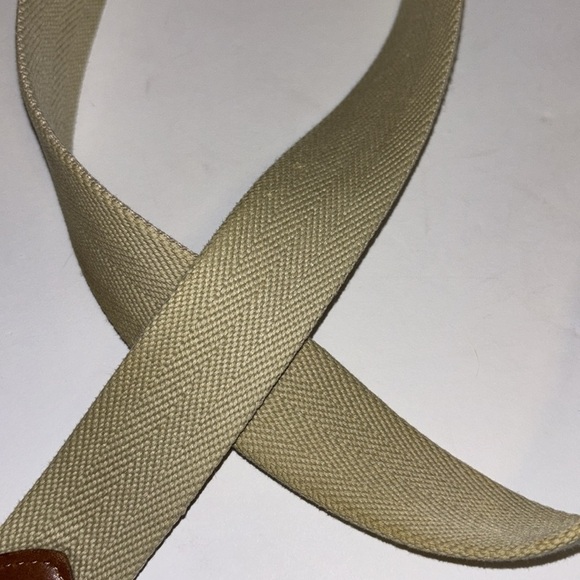 COACH BELT VINTAGE 3380 NATURAL BEIGE WOVEN UNISEX BELT BROWN LEATHER 40” LENGTH - Picture 6 of 6